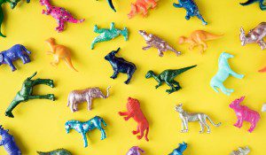 colorful animal figurines