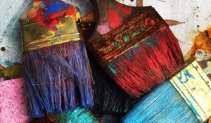 colorful paint brushes
