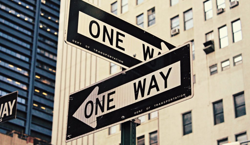 two one-way arrows