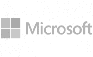 Microsoft logo in black and white