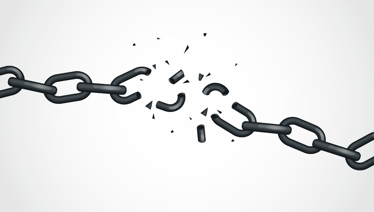Illustration of chain links being broken