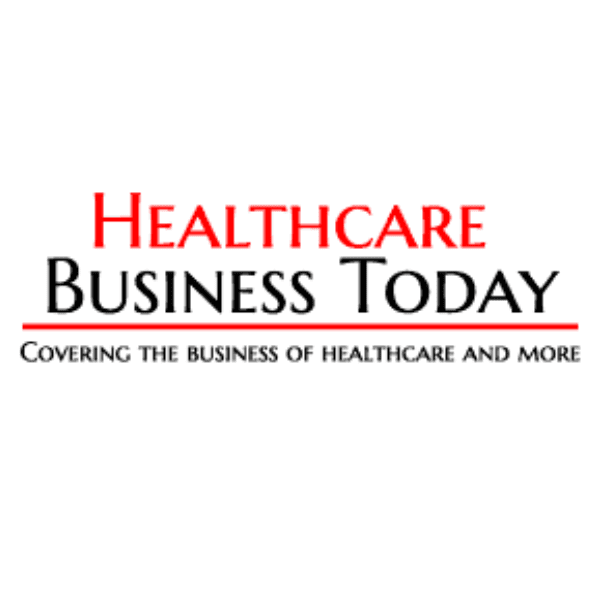 Healthcare Business Today logo in black and red writing