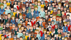 illustration of a diverse crowd of people