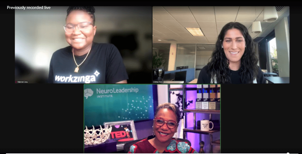 Janet M. Stovall, Dejannae Lang, and Lindsay Evans in discussion during their live webinar