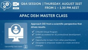 APAC DE&I Master Class Info Session on 8.31.23